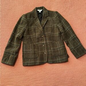 L.L. Bean Dark Brown Checkered Blazer size S